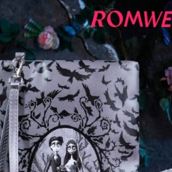 Corpse Bride Wristlet Zipper Bag PU 9x12 Romwe - Picture 5 of 5